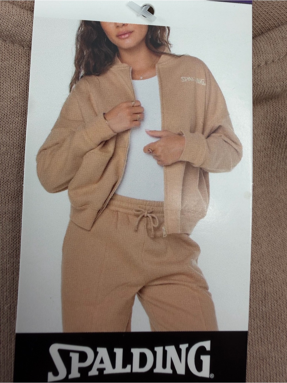 Spalding Women's Bomber Jacket in Taupe